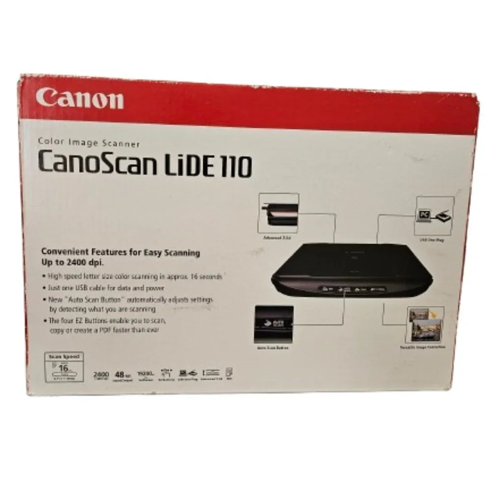 CANON CANOSCAN LIDE 110 FLAT BED COLOR IMAGE SCANNER 2400 DPI